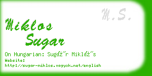 miklos sugar business card